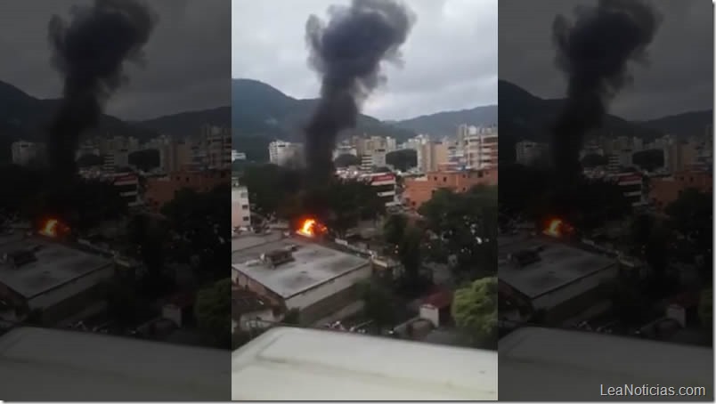 ¡GUERRA CIVIL EN PUERTAS! Caracas en caos, incendio, explosiones, gritos y disparos (video)